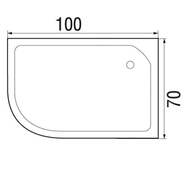 Поддон для душа Wemor 100/70/24 R 100x70, правый, ABS-пластик, цвет белый - фото 1