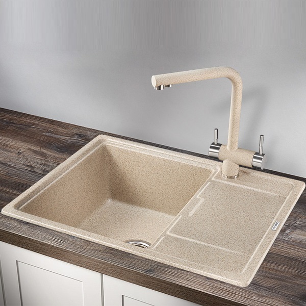 Кухонная мойка Granula GR-6503 CL 65x50, с крылом, цвет классик - фото 1