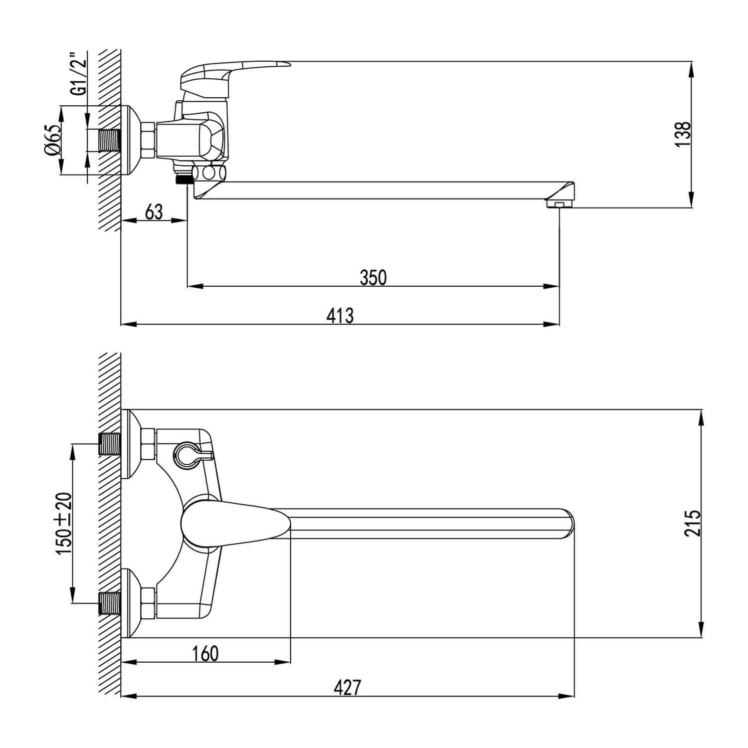 Смеситель Lemark Pramen LM3317C для ванны с душем, цвет хром - фото 1