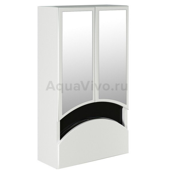 Шкаф-зеркало Mixline Радуга 46x80, цвет белый / черный