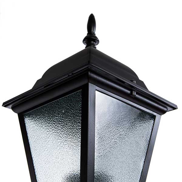 Наземный светильник Arte Lamp Bremen A1016PA-1BK, арматура черная, плафон стекло прозрачное, 15х15 см - фото 1