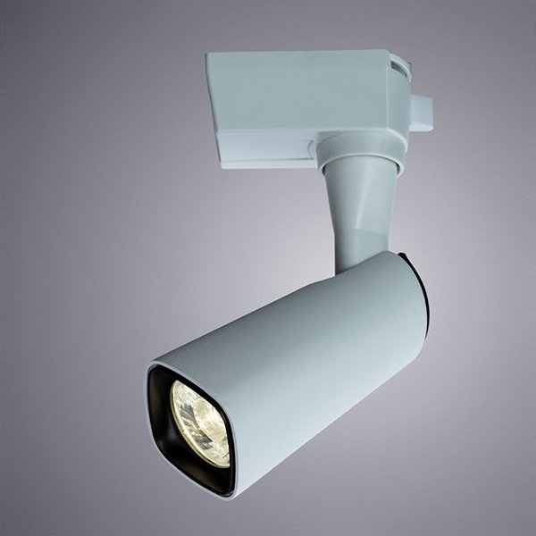 Трековый светильник Arte Lamp Barut A4561PL-1WH, арматура белая, плафон металл белый / черный, 11х5 см - фото 1