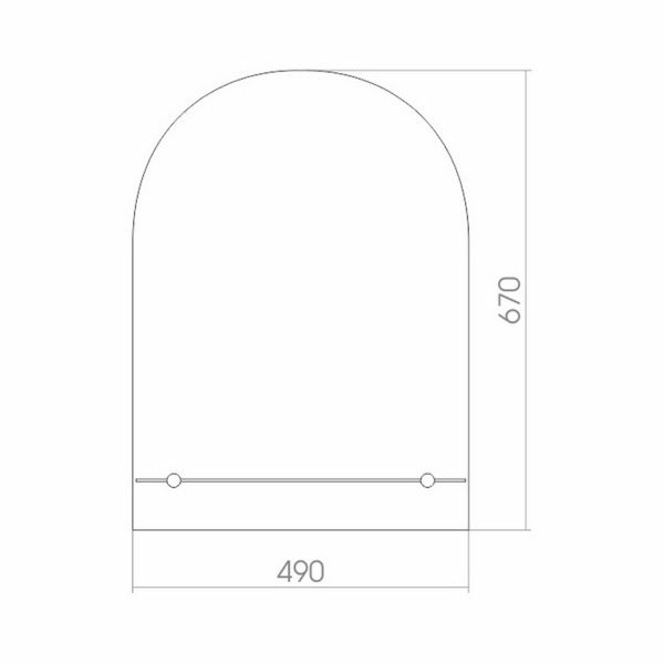 Зеркало Mixline Аркада Люкс 49x67, с фацетом, с полкой