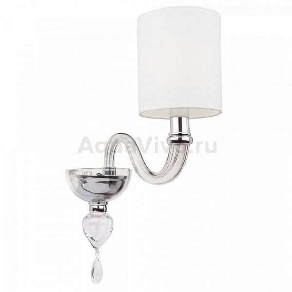Бра Maytoni Leti DIA012WL-01TR, арматура цвет хром/прозрачный, плафон/абажур ткань/пвх, цвет белый