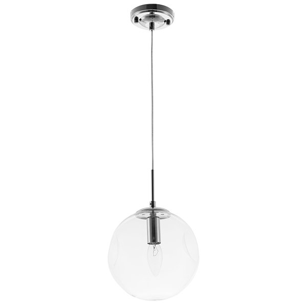 Подвесной светильник Arte Lamp Tureis A9920SP-1CC, арматура хром, плафон стекло прозрачное, 20х20 см