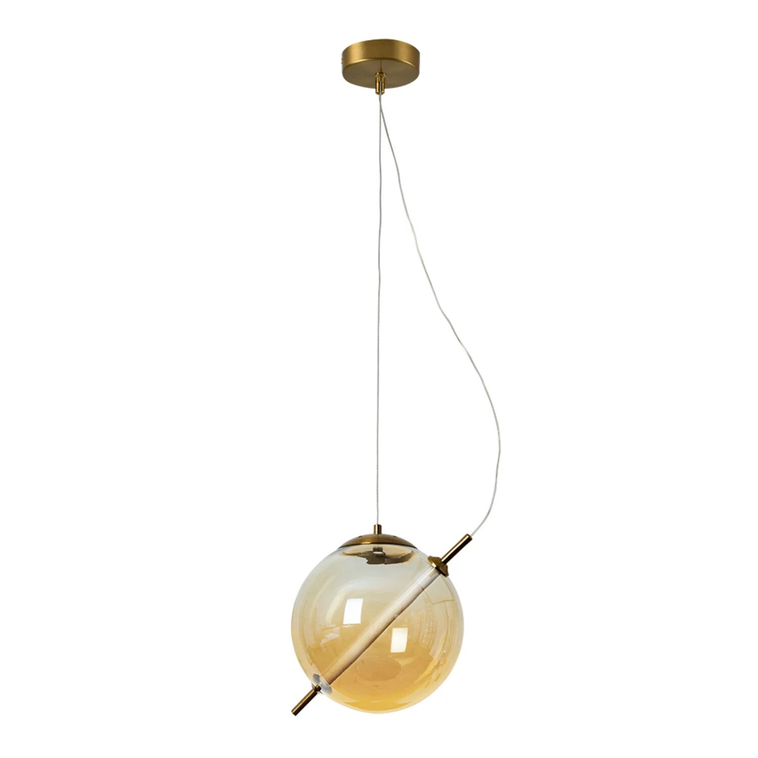 Подвесной светильник Arte Lamp Нolly A3220SP-1PB, арматура полированная медь, плафон стекло янтарное