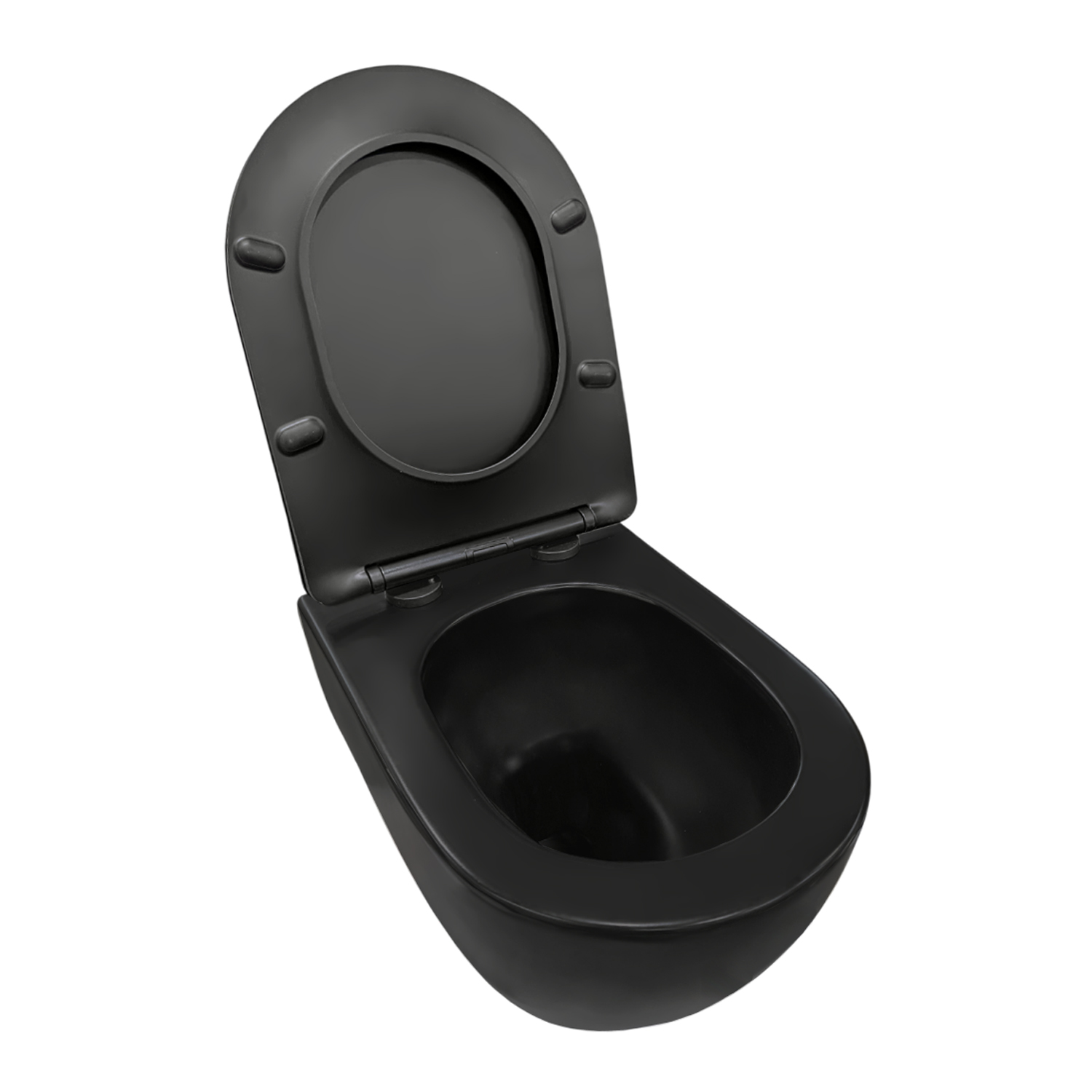 Унитаз Joki Stella XL T JK5751039MB подвесной, безободковый, смыв торнадо, с сиденьем микролифт, цвет черный матовый