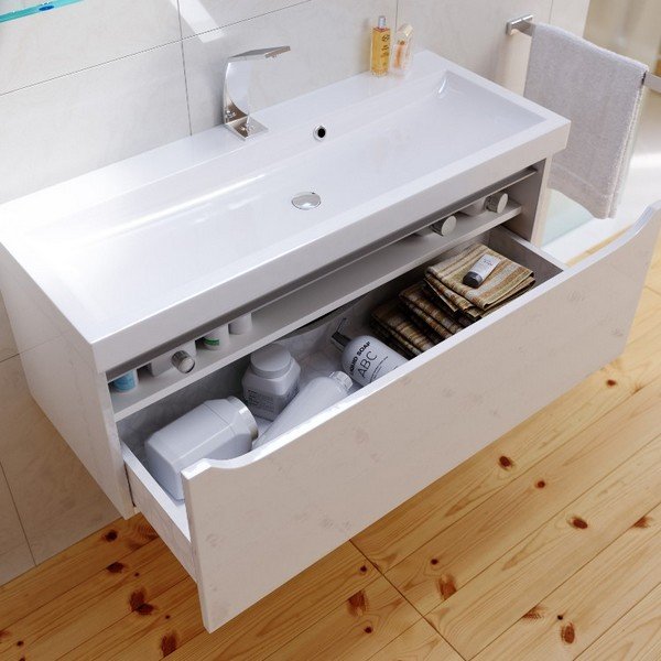 Мебель для ванной Aqwella Верона 80 подвесная, цвет белый - фото 1