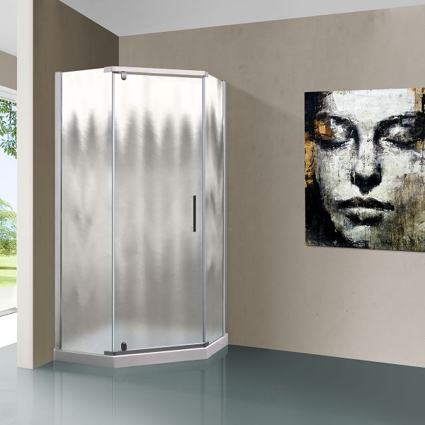 Душевой уголок Vincea Stresa VSP-1S 100x100, стекло шиншилла, профиль хром