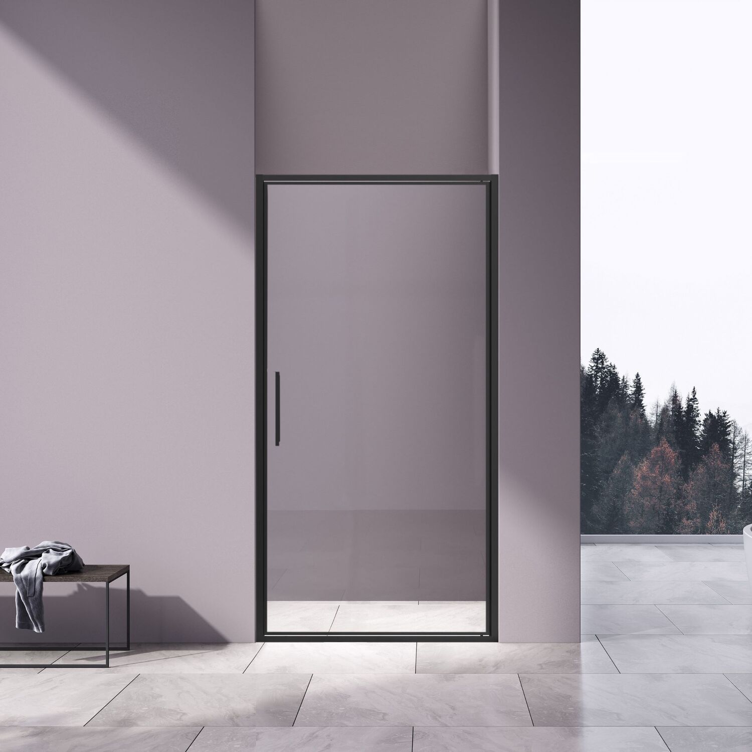 Душевая дверь Vincea Slim VDP-4SL 100x195, стекло прозрачное, профиль черный