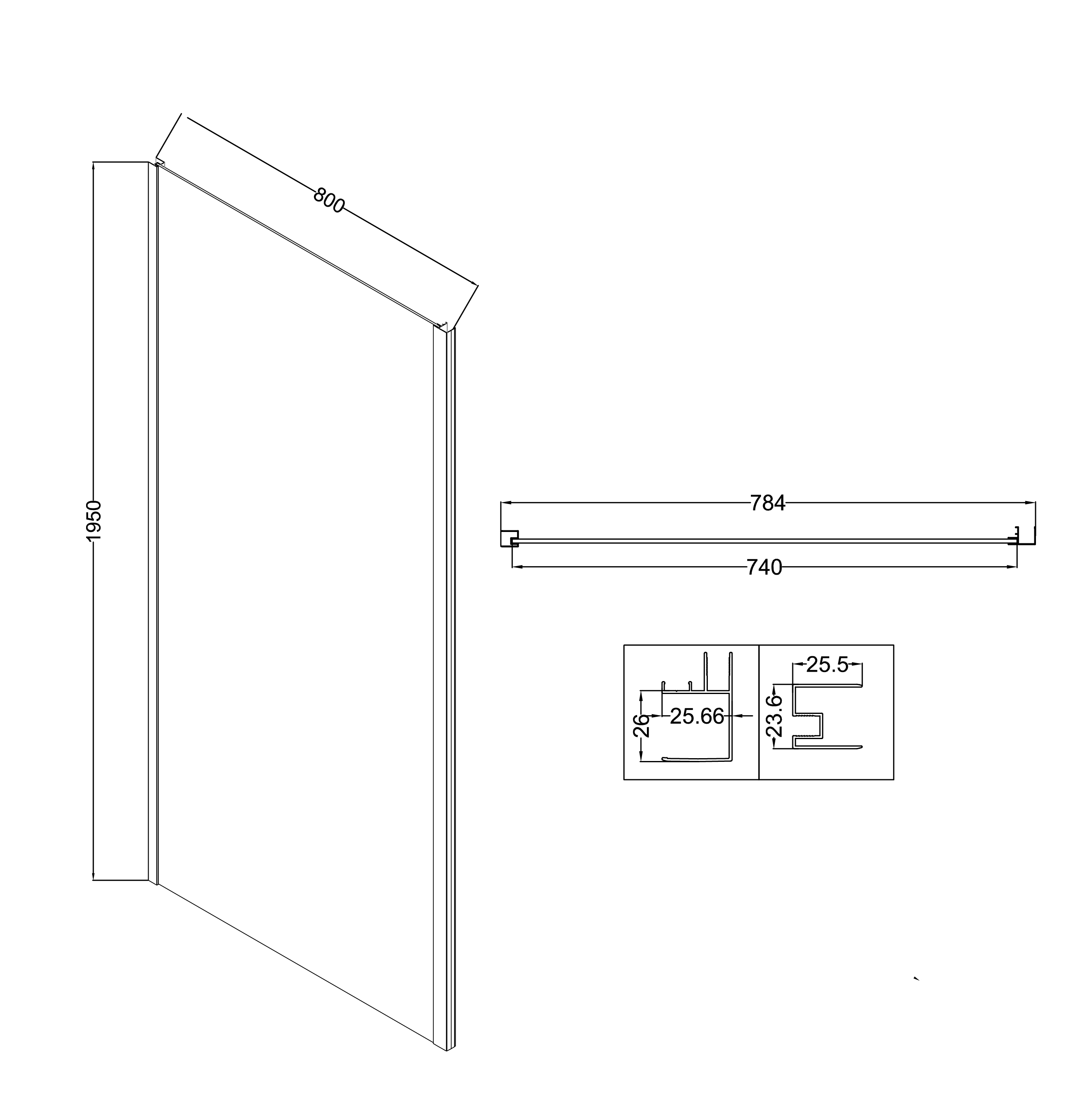 Душевой уголок Niagara Nova NG-84-12AB-A80B-34 120x80, стекло прозрачное, профиль черный матовый