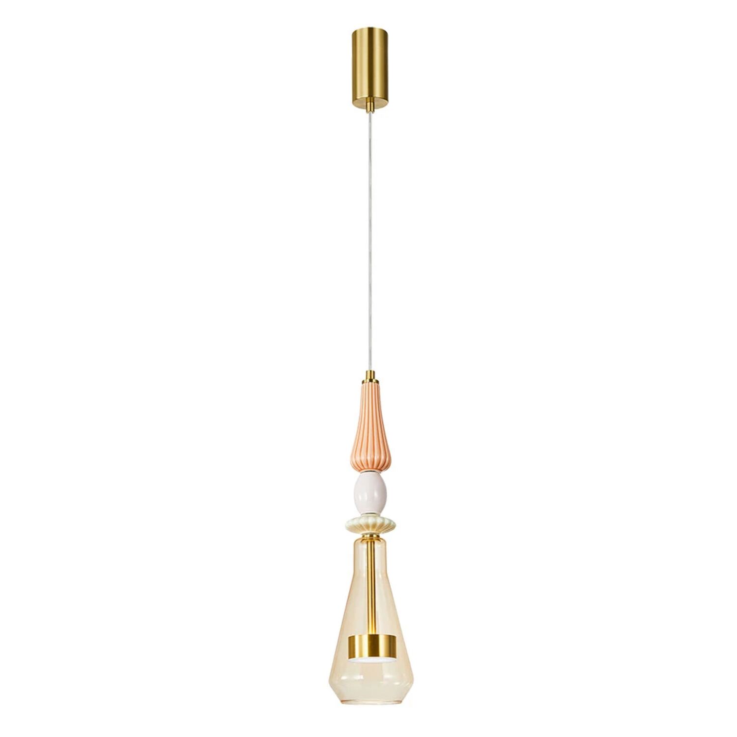 Подвесной светильник Arte Lamp Coral A2405SP-8YL, арматура латунь, плафон стекло желтое