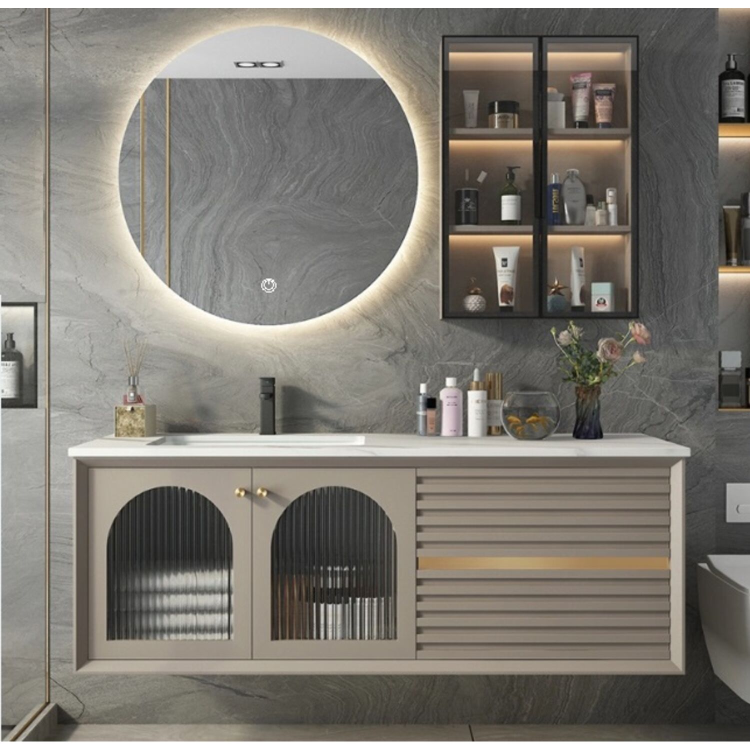 Зеркало Ceruttispa Бьелла 90x90, с подсветкой и диммером - фото 1
