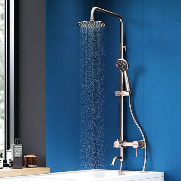 Душевая стойка Dorff Logic D0703000SS с верхним душем, смесителем, цвет хром - фото 1