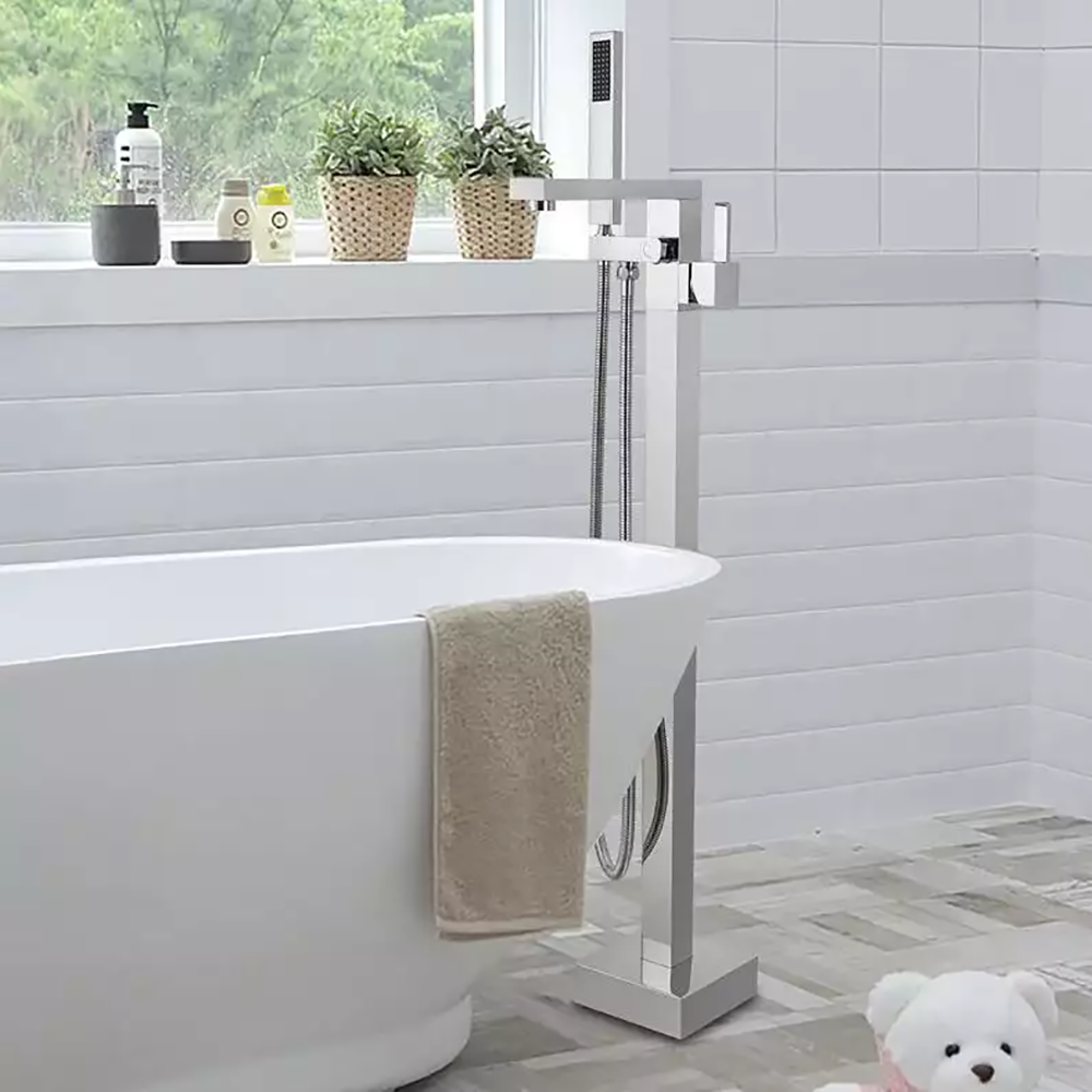 Смеситель Boch Mann Albano Brush Nickel BM8924 для ванны, напольный, цвет никель матовый - фото 1