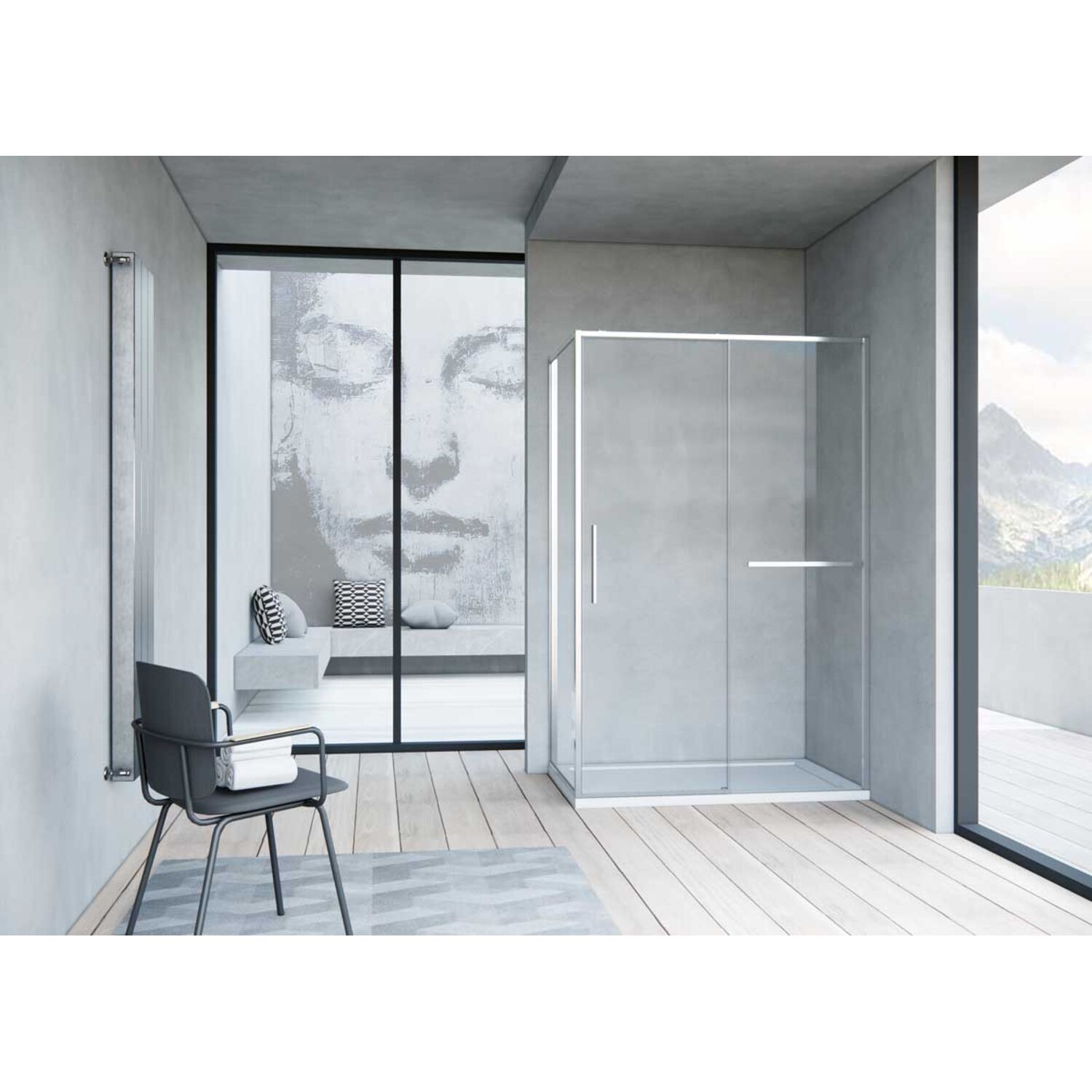 Душевой уголок Vincea Slim Soft VSR-1SS 120x90, с доводчиком, с полотенцедержателем, стекло прозрачное, профиль хром - фото 1