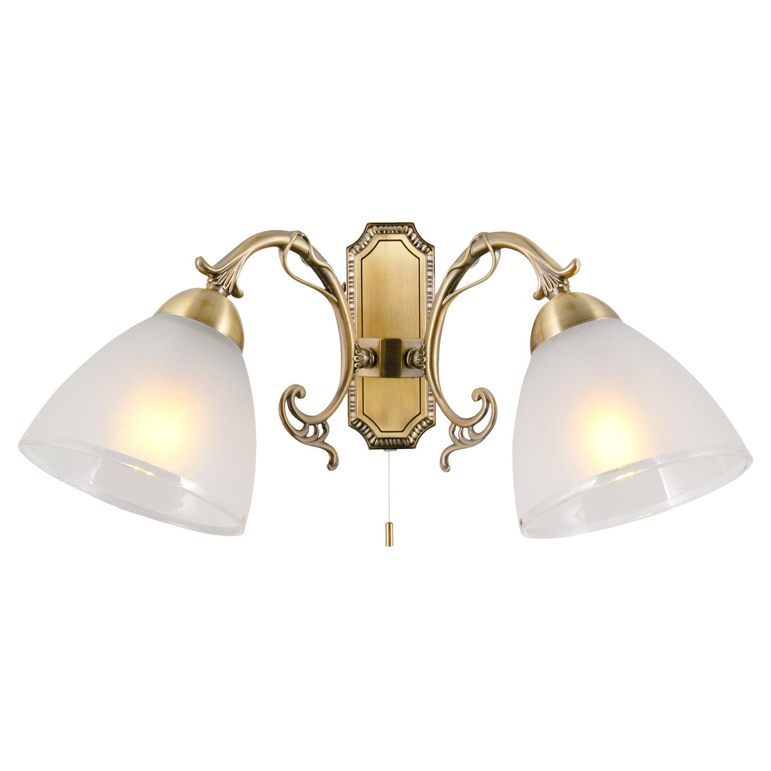 Бра Citilux Латур CL413421, арматура бронза, плафоны стекло белое