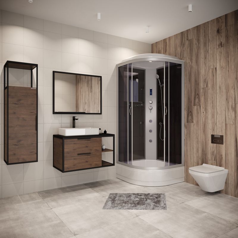 Душевая кабина Niagara Classic NG-3501-14F 90x90, стекло тонированное, профиль серебро, с крышей, с гидромассажем, с пультом управления - фото 1