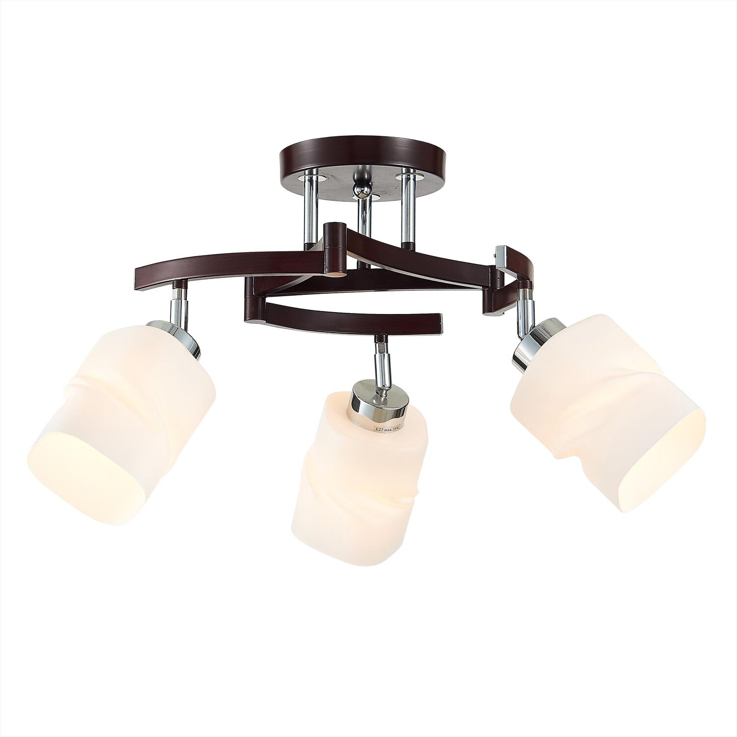 Потолочная люстра Citilux Берта CL126132, арматура хром / венге, плафоны стекло белое