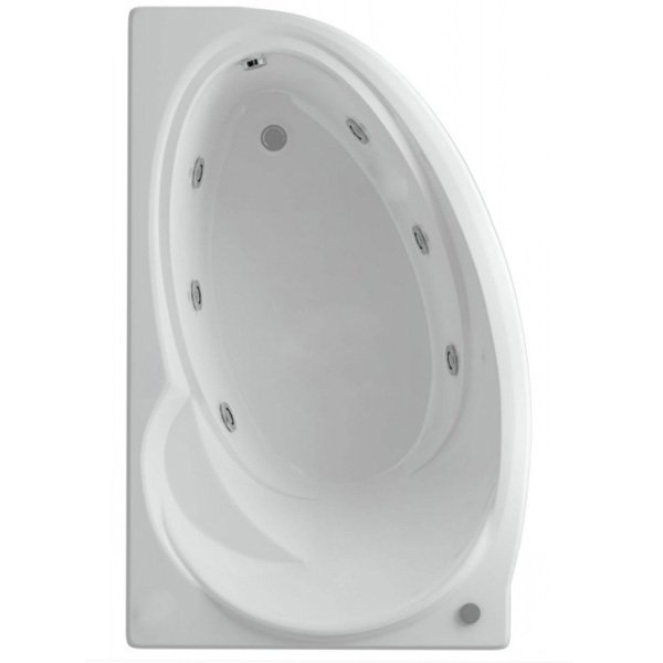 Гидромассажная акриловая ванна Акватек Бетта 170х97, левая, цвет белый (ванна + каркас + слив-перелив + фронтальная панель + 6 стандартных форсунок)