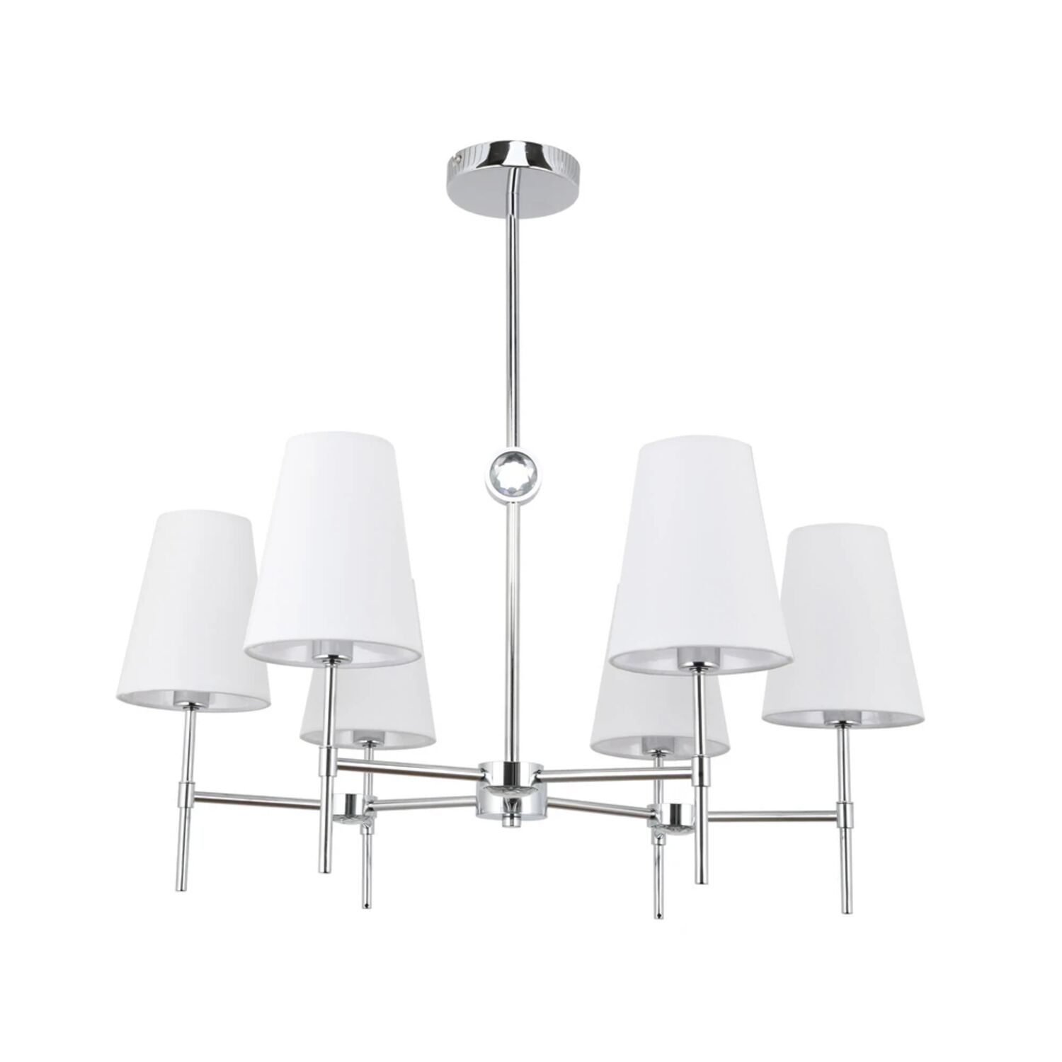 Подвесная люстра Arte Lamp Daniella A4104LM-6CC, арматура хром, плафон ткань белая