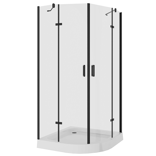 Душевой уголок Niagara Nova NG-6815-08 BLACK 90x90, стекло прозрачное, профиль черный - фото 1