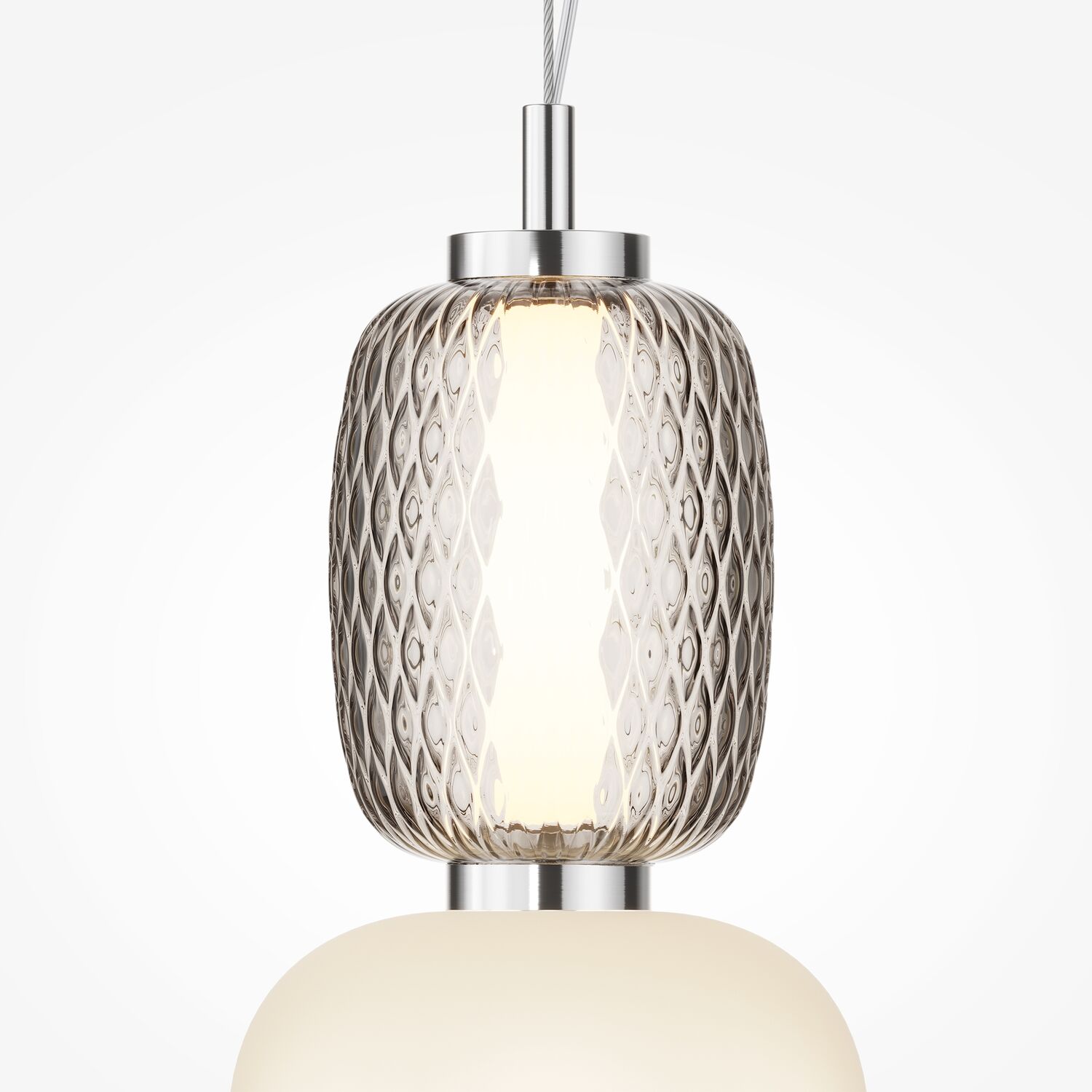Подвесной светильник Maytoni Pattern MOD267PL-L18CH3K, арматура хром, профиль стекло белое / серое - фото 1