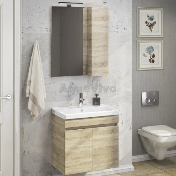 Мебель для ванной Comforty Тромсе 60, цвет дуб сонома
