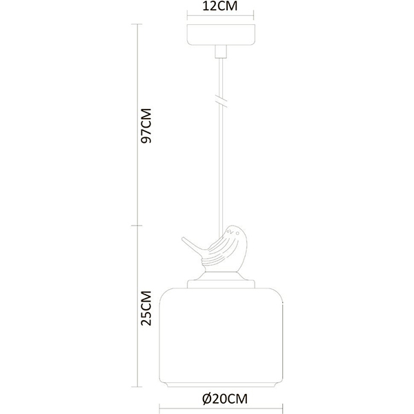 Подвесной светильник Arte Lamp Passero A8029SP-1WH, арматура белая, плафон стекло прозрачное, 20х20 см - фото 1