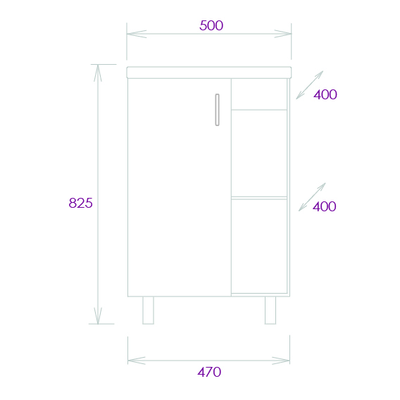Тумба под раковину Оника Тимбер 50, напольная, цвет белый матовый / дуб сонома - фото 1