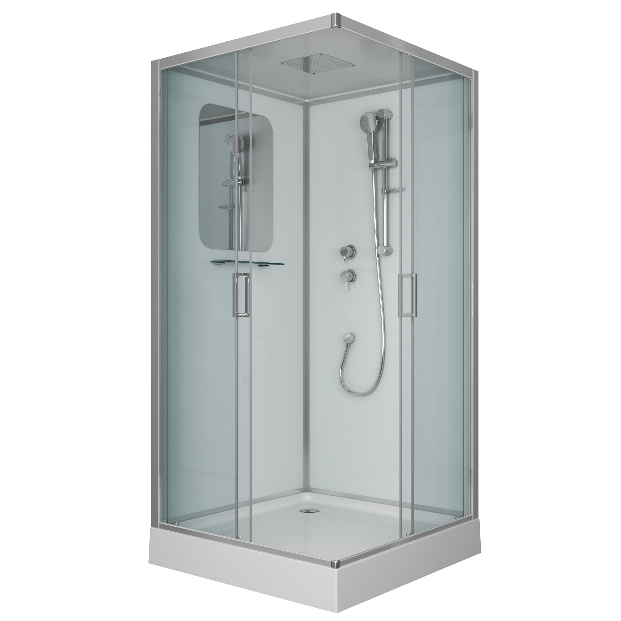 Душевая кабина Niagara Premium NG-6001-01Q 90х90, стекло прозрачное, профиль хром, с крышей - фото 1