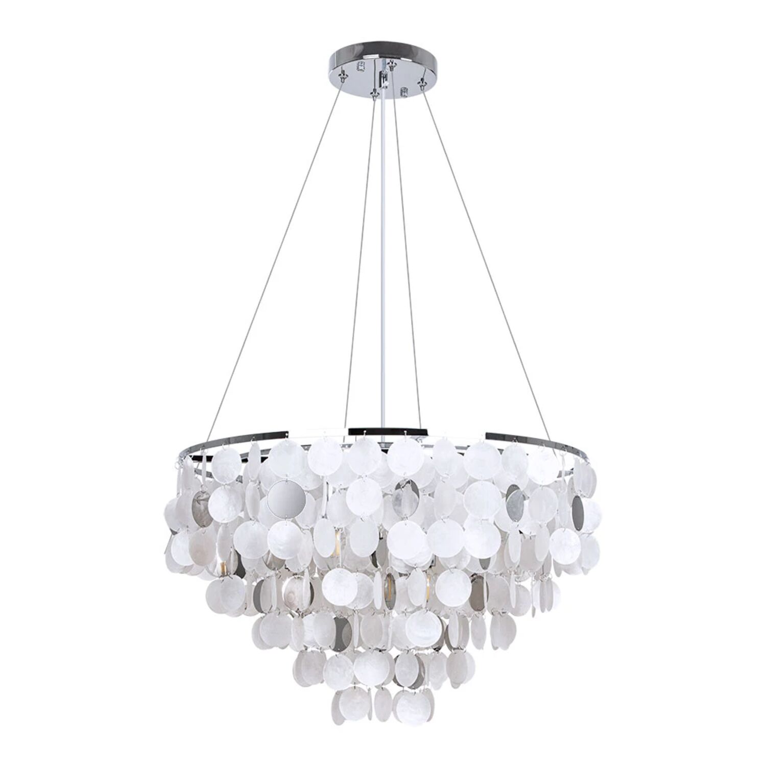 Подвесная люстра Arte Lamp Pipirima A4100LM-8CC, арматура хром, плафон перламутр белый