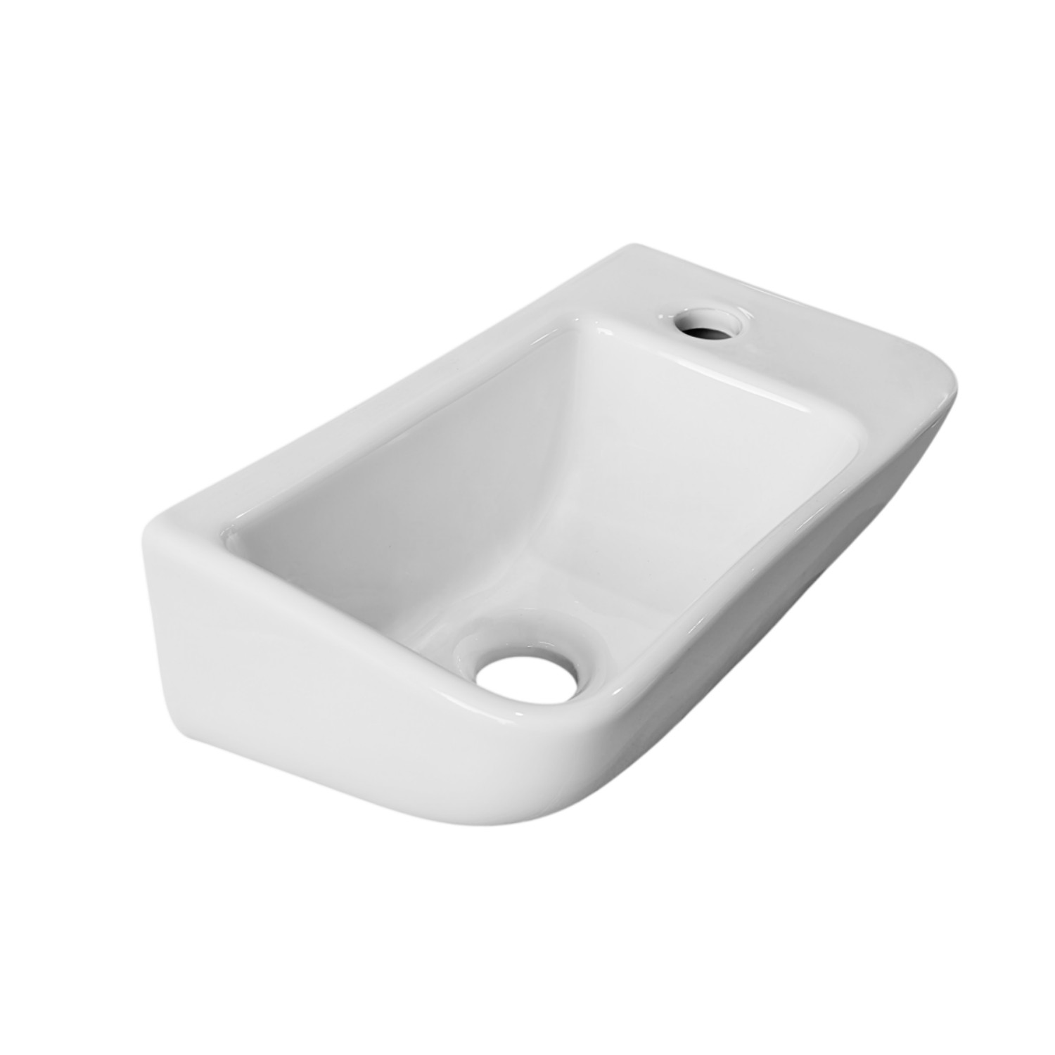 Раковина Joki Flumen JK86264015 подвесная, правая, 40х22, цвет белый глянцевый - фото 1