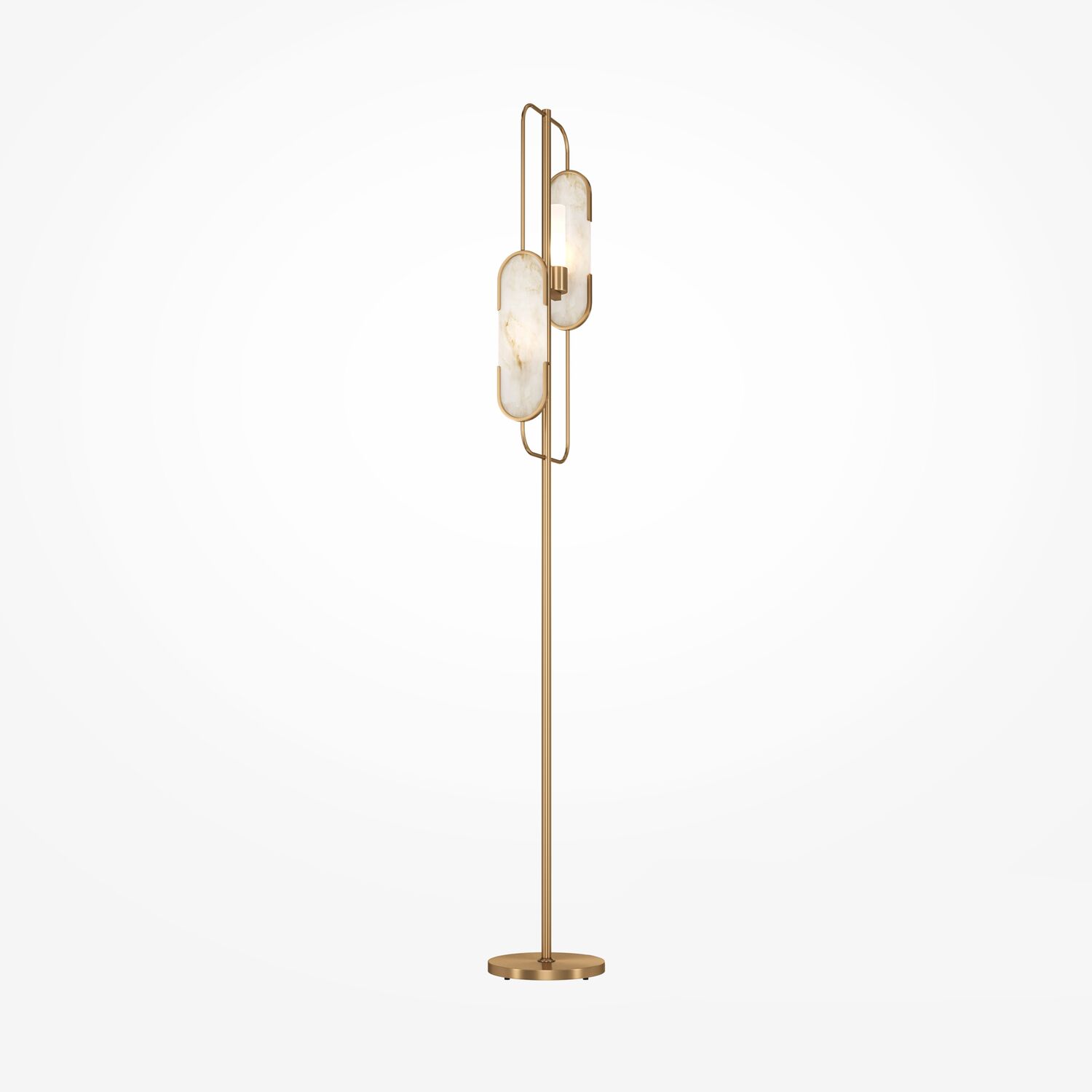 Торшер Maytoni Marmo MOD099FL-02G, арматура латунь, профиль алебастр белый