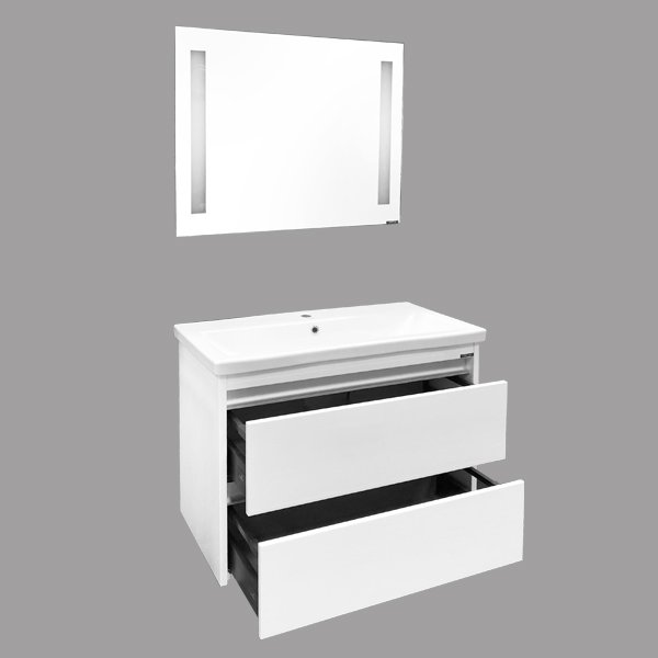 Мебель для ванной Comforty Дублин 90, с раковиной Como, цвет белый глянец - фото 1