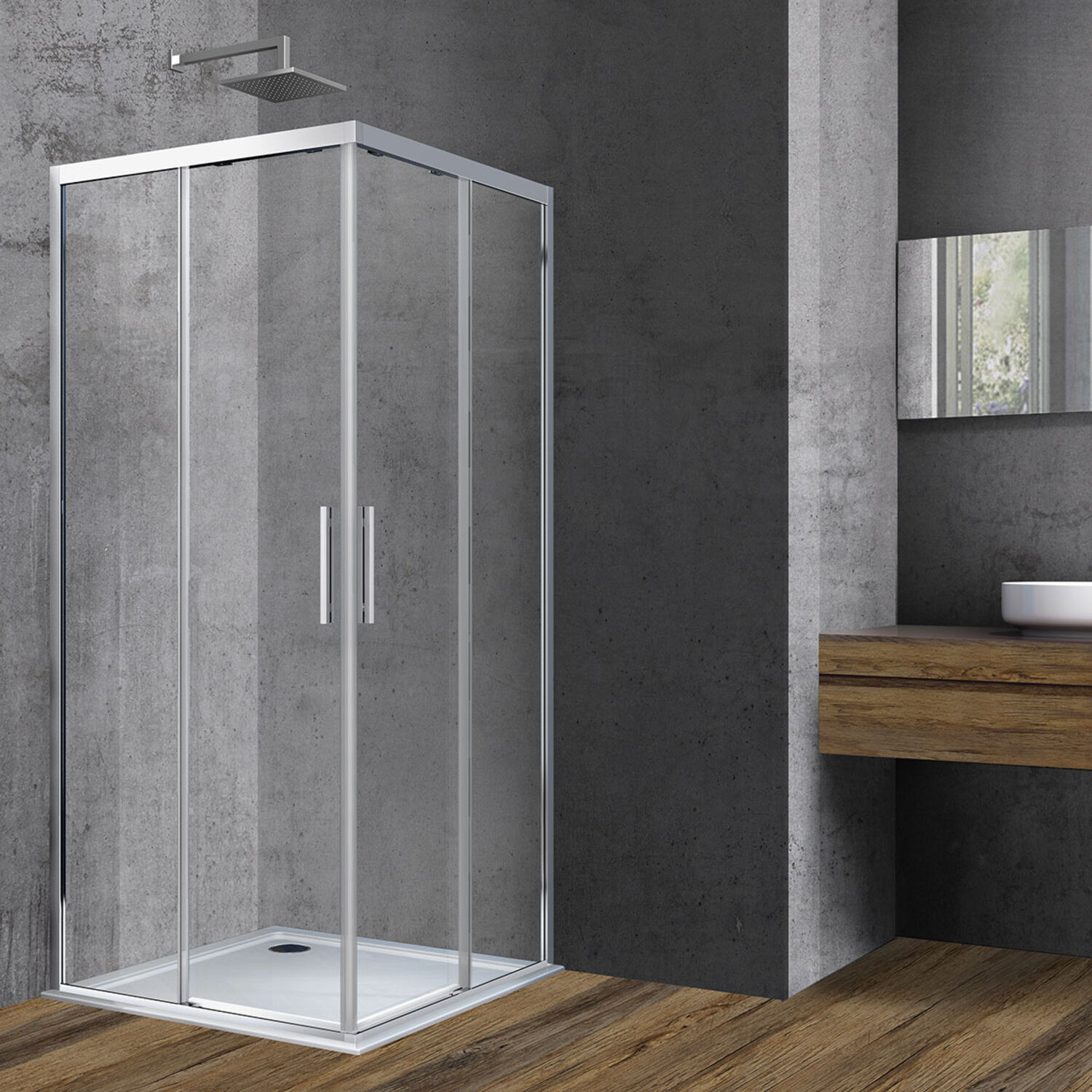 Душевой уголок Vincea Soft VSS-3SO 100x100, стекло прозрачное, профиль хром