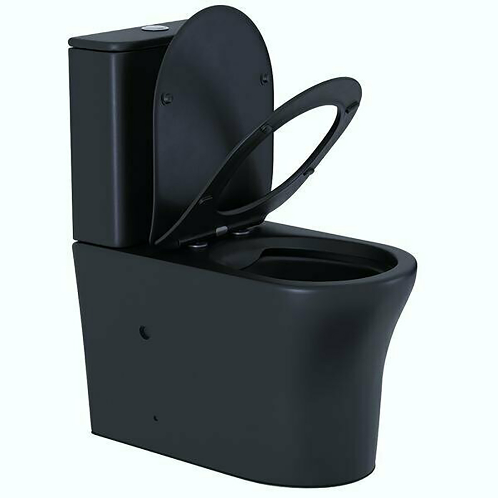 Унитаз CeruttiSPA Adige MB CT9244 напольный, безободковый, с сиденьем микролифт, цвет черный матовый - фото 1