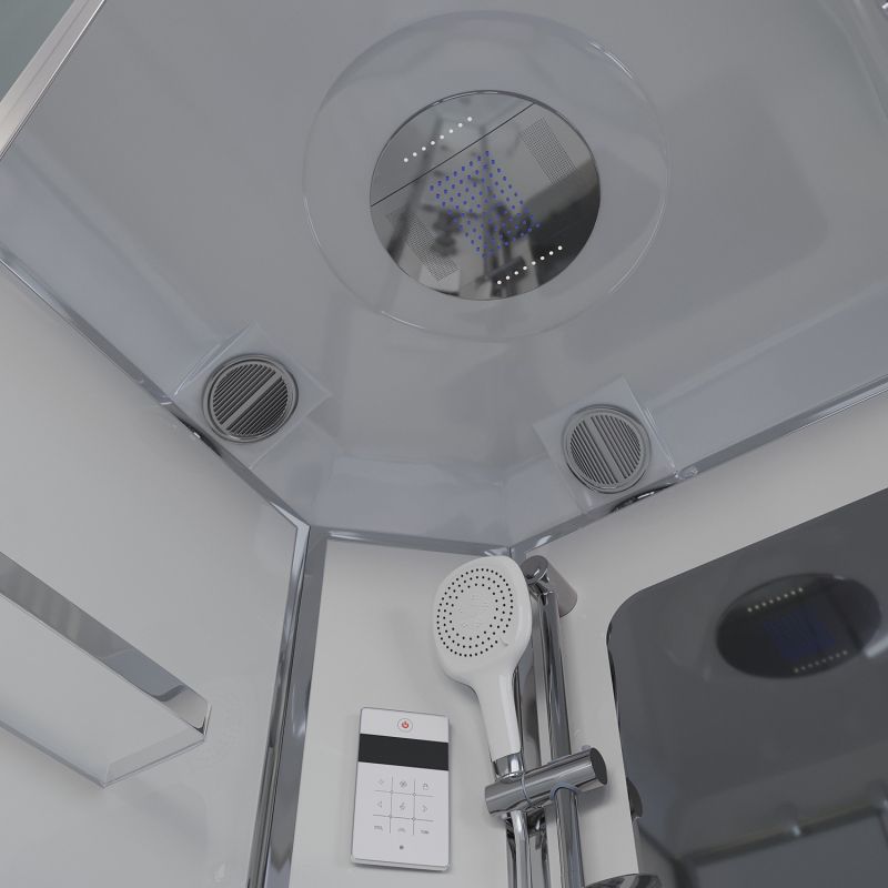 Душевая кабина Niagara Ultra NG-3012-01 120х120, стекло прозрачное с матовой полосой, профиль хром, с крышей, с гидромассажем, с пультом управления