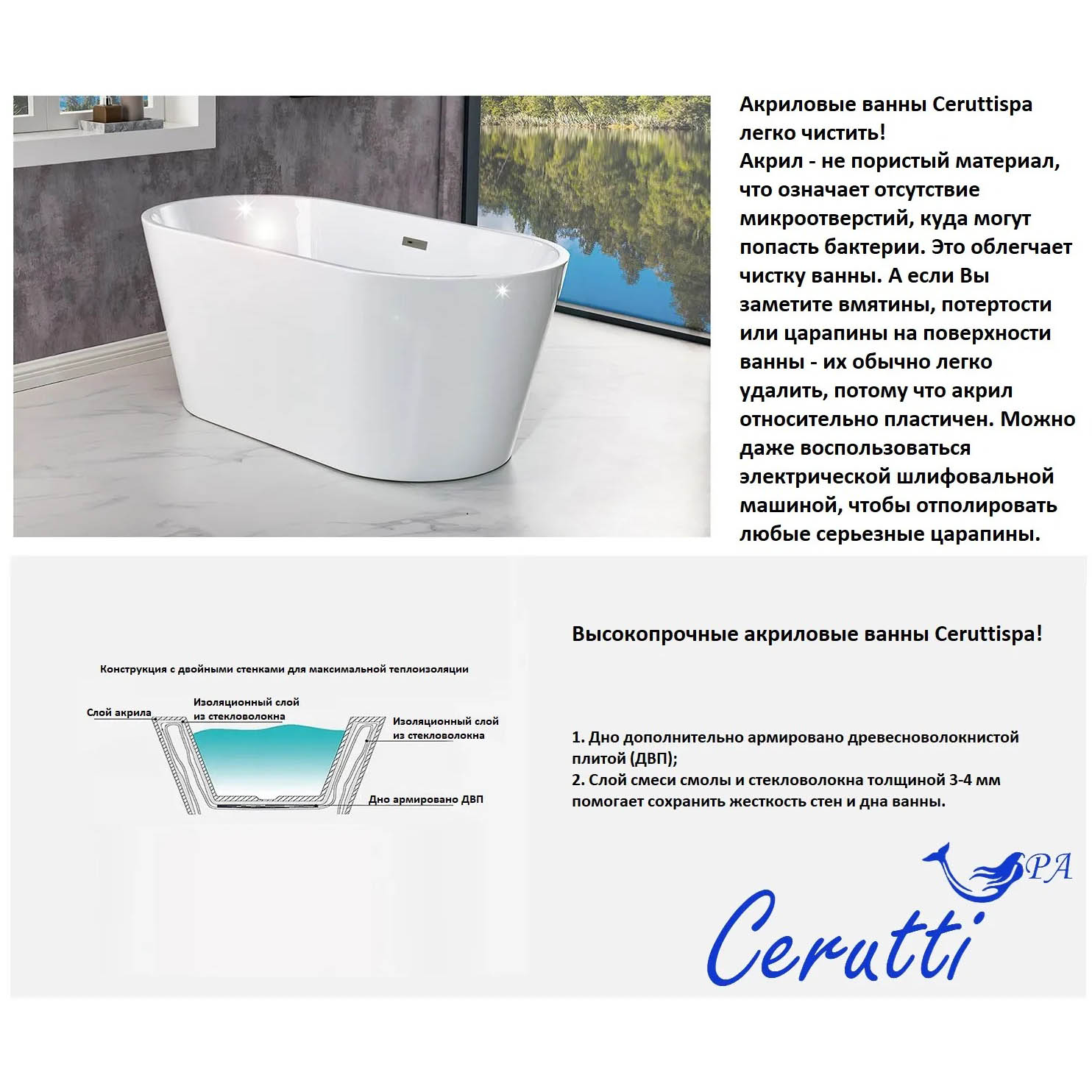 Ванна CeruttiSPA Ami R CT10091 170x75 акриловая, правая, цвет белый