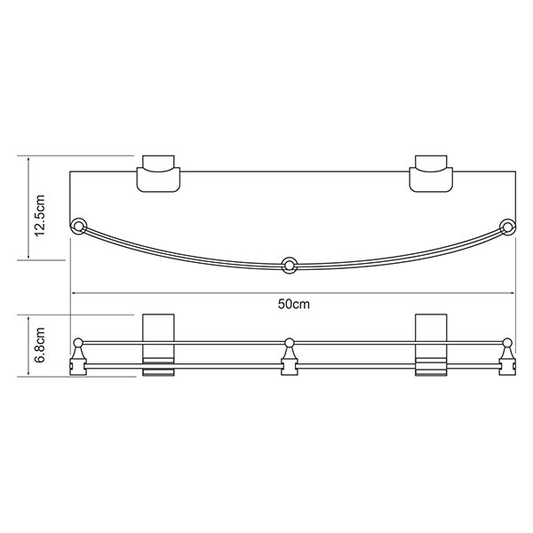 Полка WasserKRAFT Leine K-5044WHITE, с бортиком, цвет белый / хром