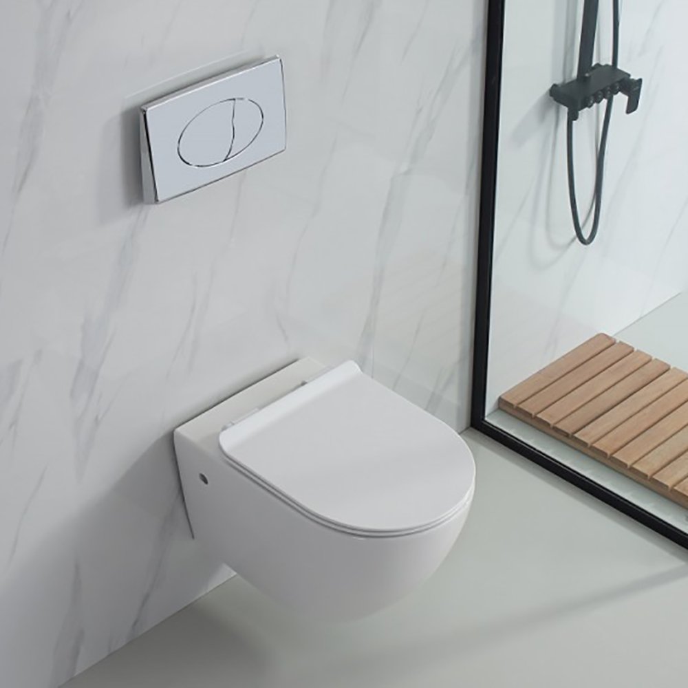 Унитаз Esbano Fortex Glossy White подвесной, безободковый, с сиденьем микролифт, цвет белый - фото 1