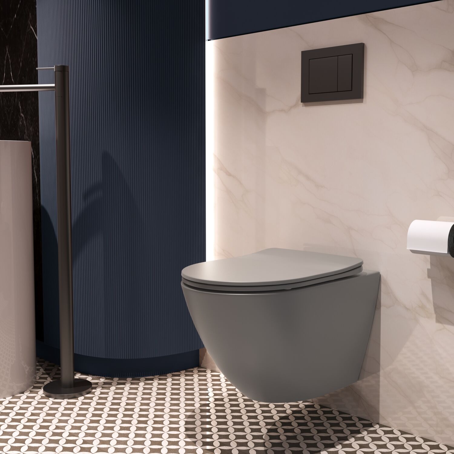 Унитаз Vincea Globo VT1-14STMG подвесной, безободковый, смыв Торнадо, с сиденьем микролифт, цвет серый матовый - фото 1