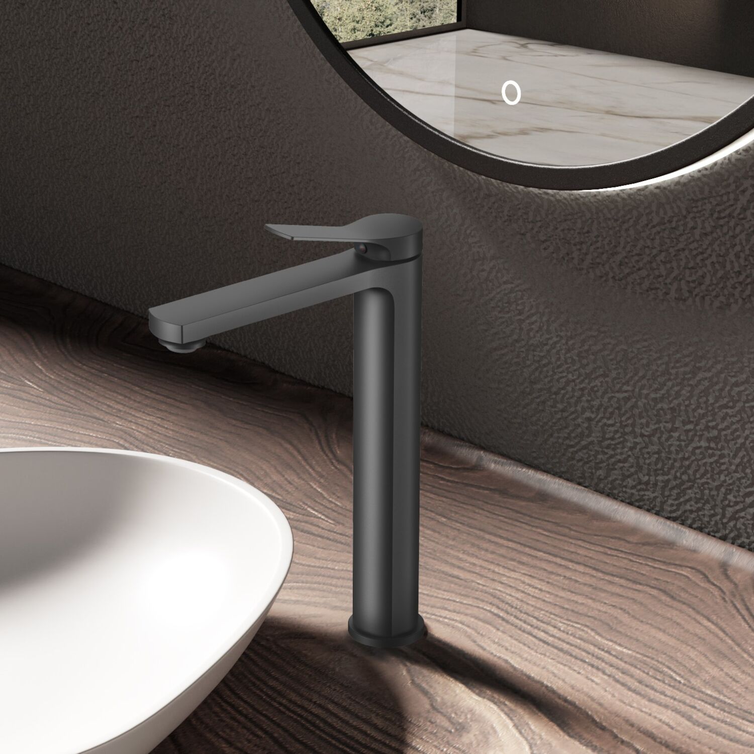 Смеситель Vincea Arco VBF-4AR02GM для раковины, цвет вороненая сталь - фото 1