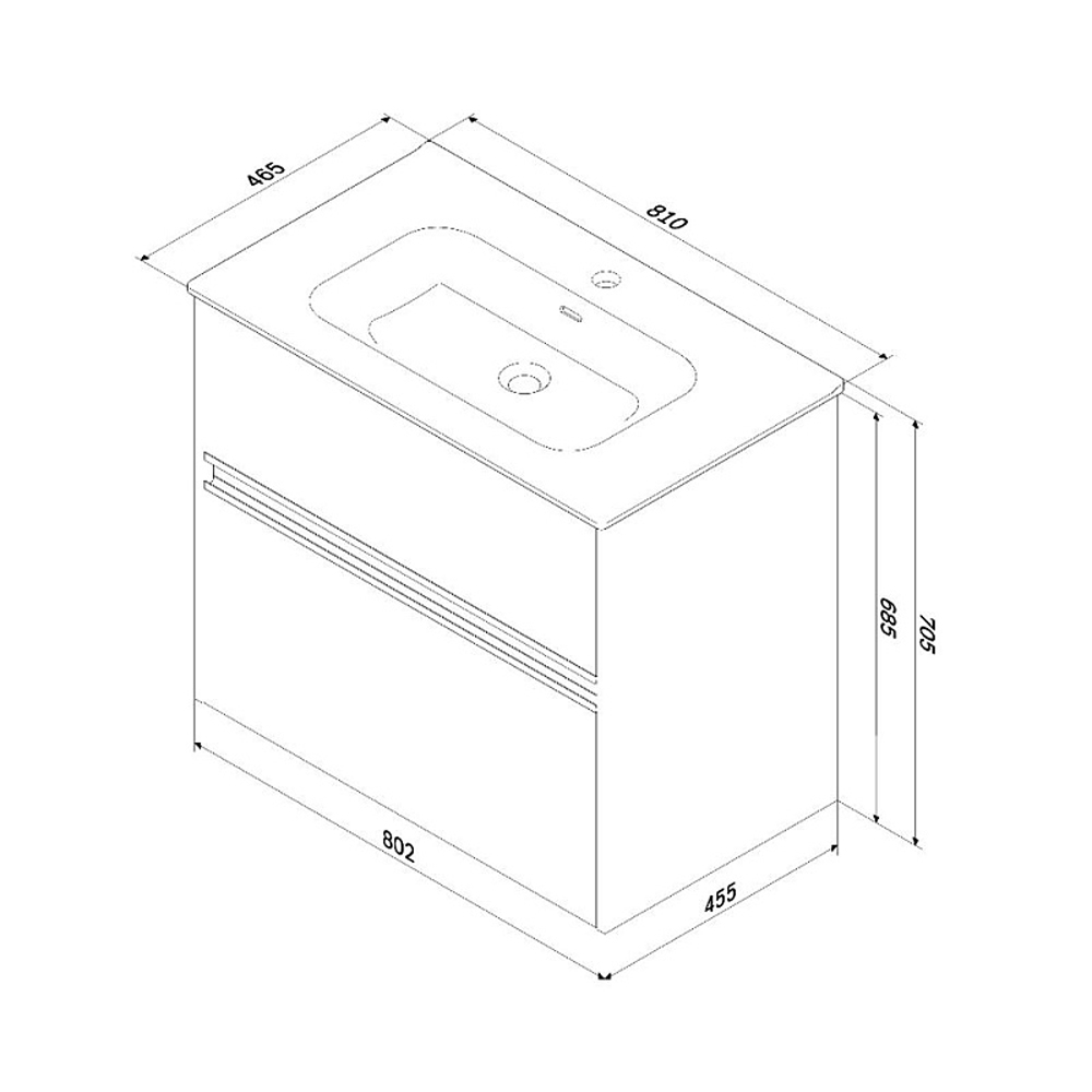 Мебель для ванной AM.PM Sense 80 подвесная/напольная, цвет белый глянец