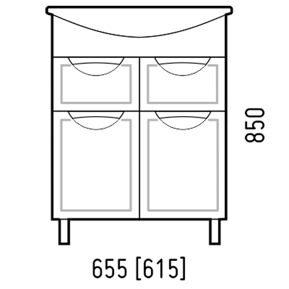 Мебель для ванной Corozo Монро 65, цвет белый