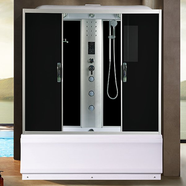 Душевая кабина River Sena 170/70/55 TH 170x70, стекло тонированное, профиль хром матовый, с крышей, с гидромассажем