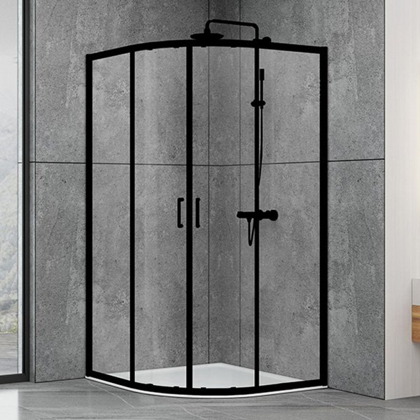 Душевой уголок Abber Schwarzer Diamant AG01080B 80x80, стекло прозрачное, профиль черный