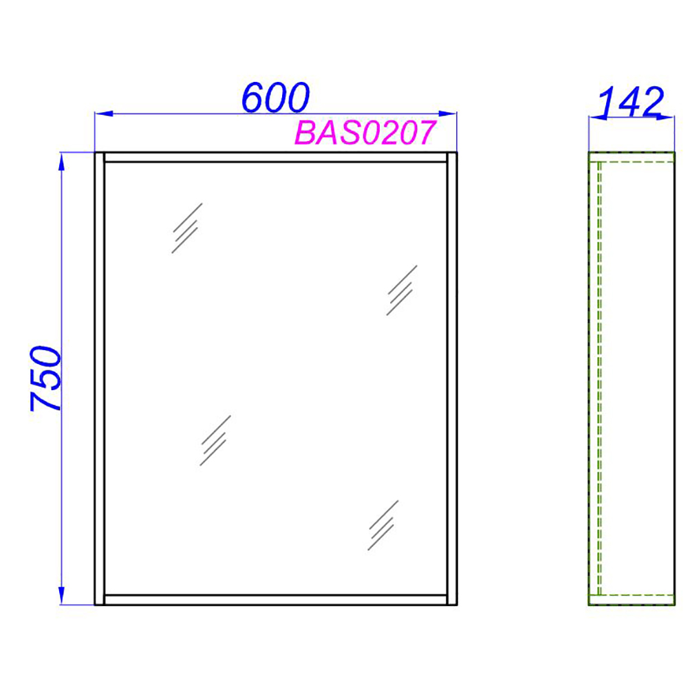 Зеркало Aqwella Basic 60x75, горизонтальное / вертикальное расположение, цвет дуб золотой - фото 1