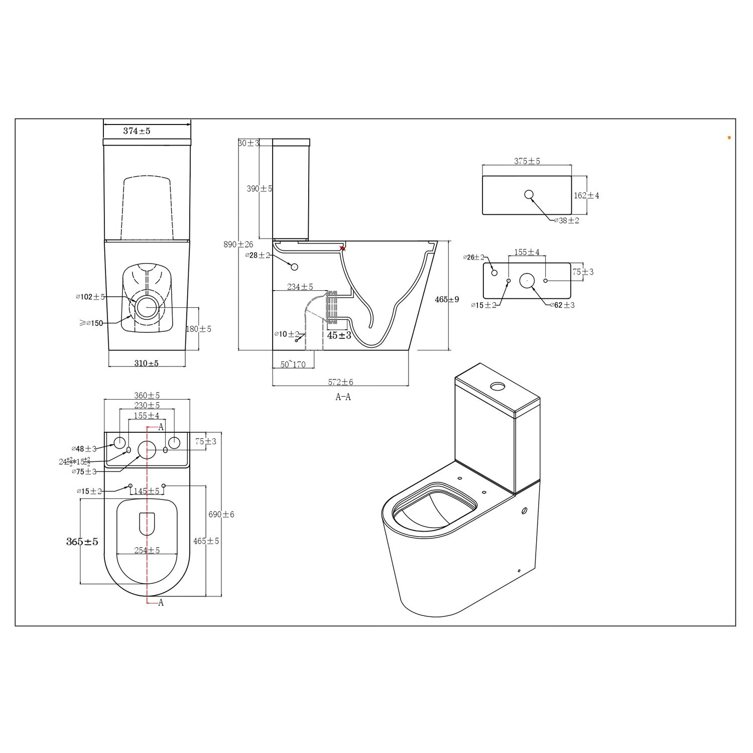 Унитаз Акватек Оберон AQ1273H-00 напольный, безободковый, с сиденьем микролифт, цвет белый - фото 1