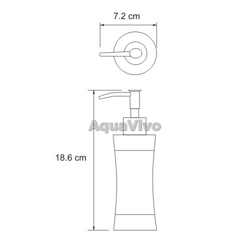 Дозатор WasserKRAFT Wern K-7599 для жидкого мыла, цвет черный - фото 1